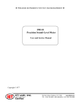 Sound Level Meter 1981 B User and Service Manual