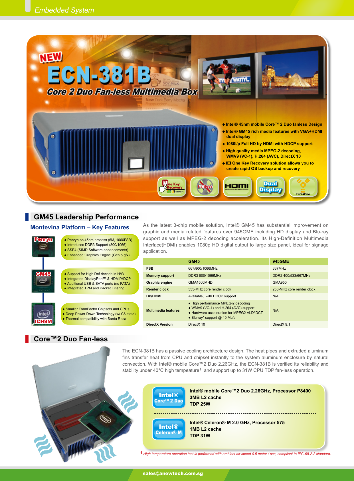 Embedded System GM45 Leadership Performance Core™2 Duo | Manualzz