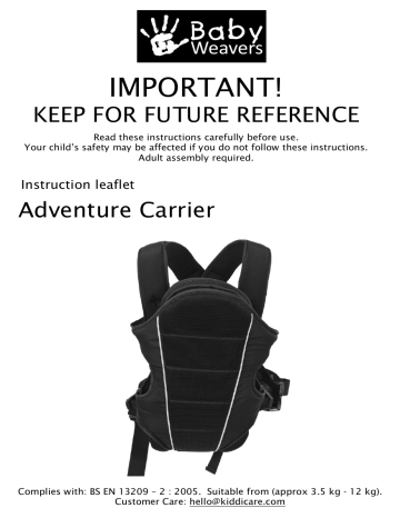 Baby weavers store adventure carrier