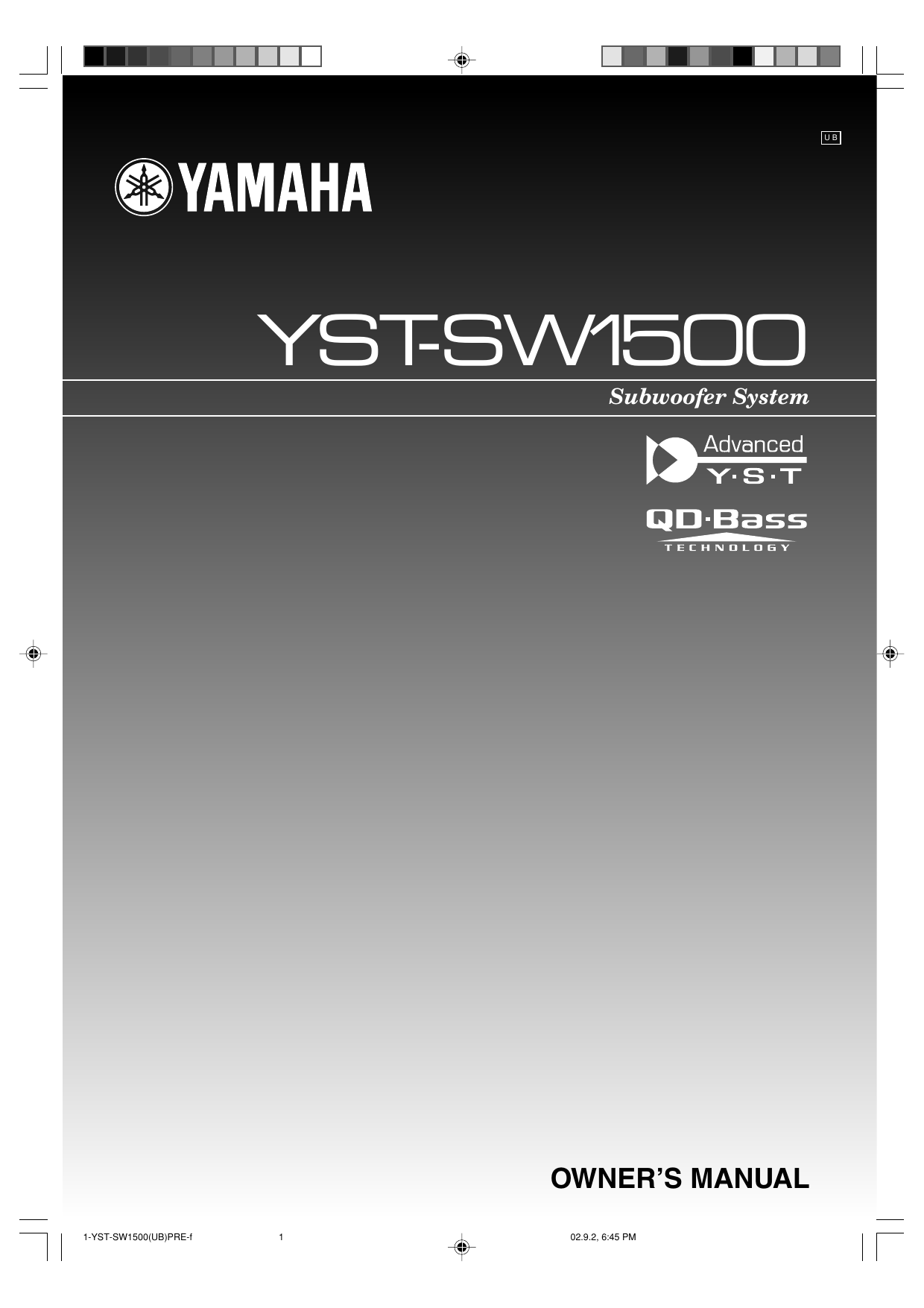 yamaha subwoofer yst sw1500