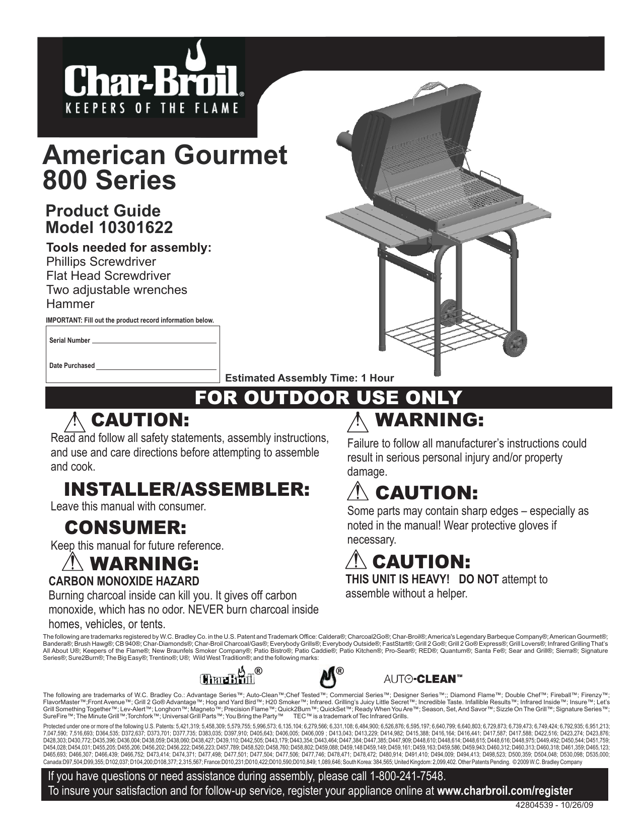 Char-Broil American Gourmet 800 Series Product manual | Manualzz