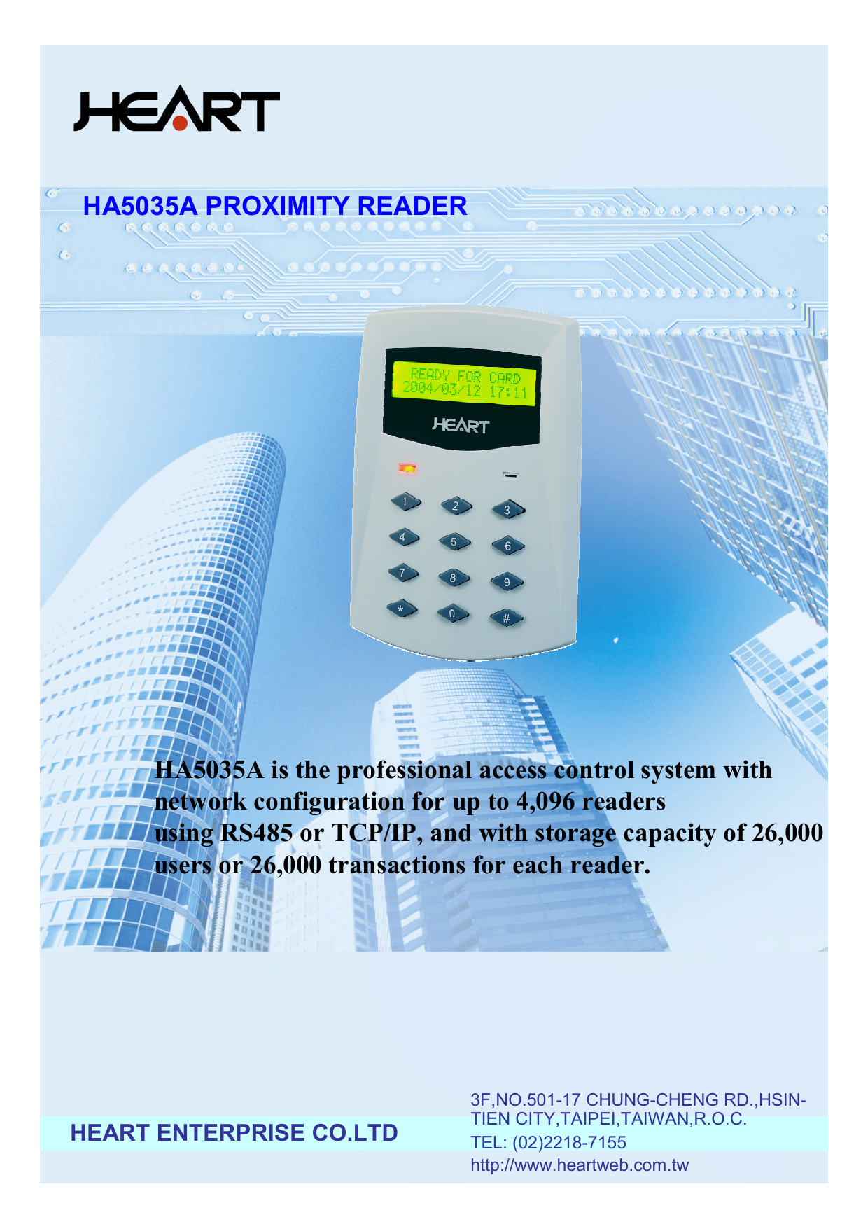 HA5035A PROXIMITY READER HA5035A is the professional | Manualzz