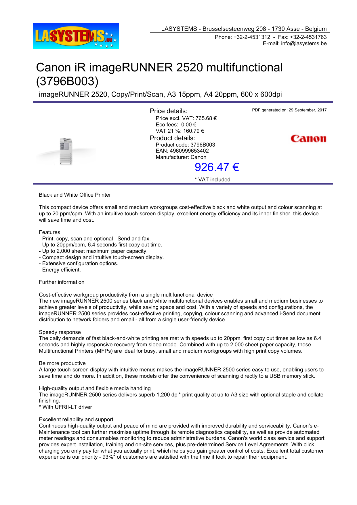 Canon Ir Imagerunner 2520 Multifunctional 3796b003 Manualzz