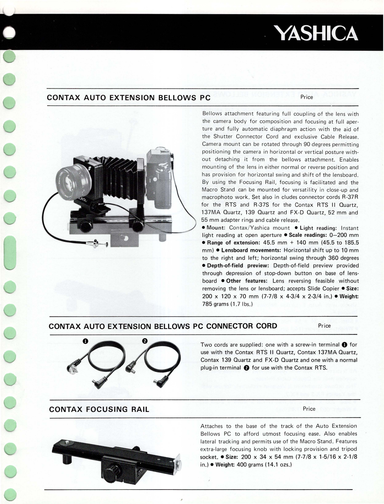 Contax Auto Extension Bellows Pc Contax Auto Extension Bellows Pc Manualzz