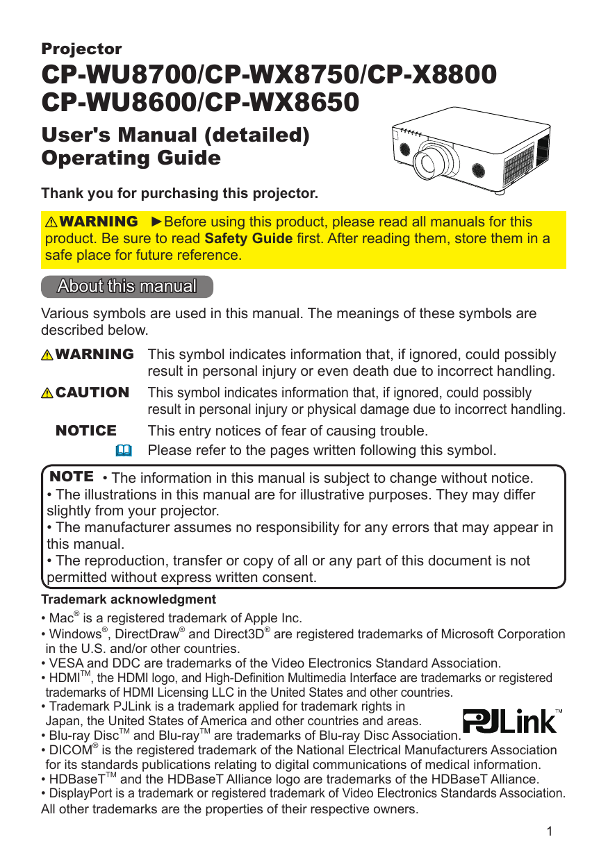 Hitachi Cpx8800b Projector User Manual Manualzz