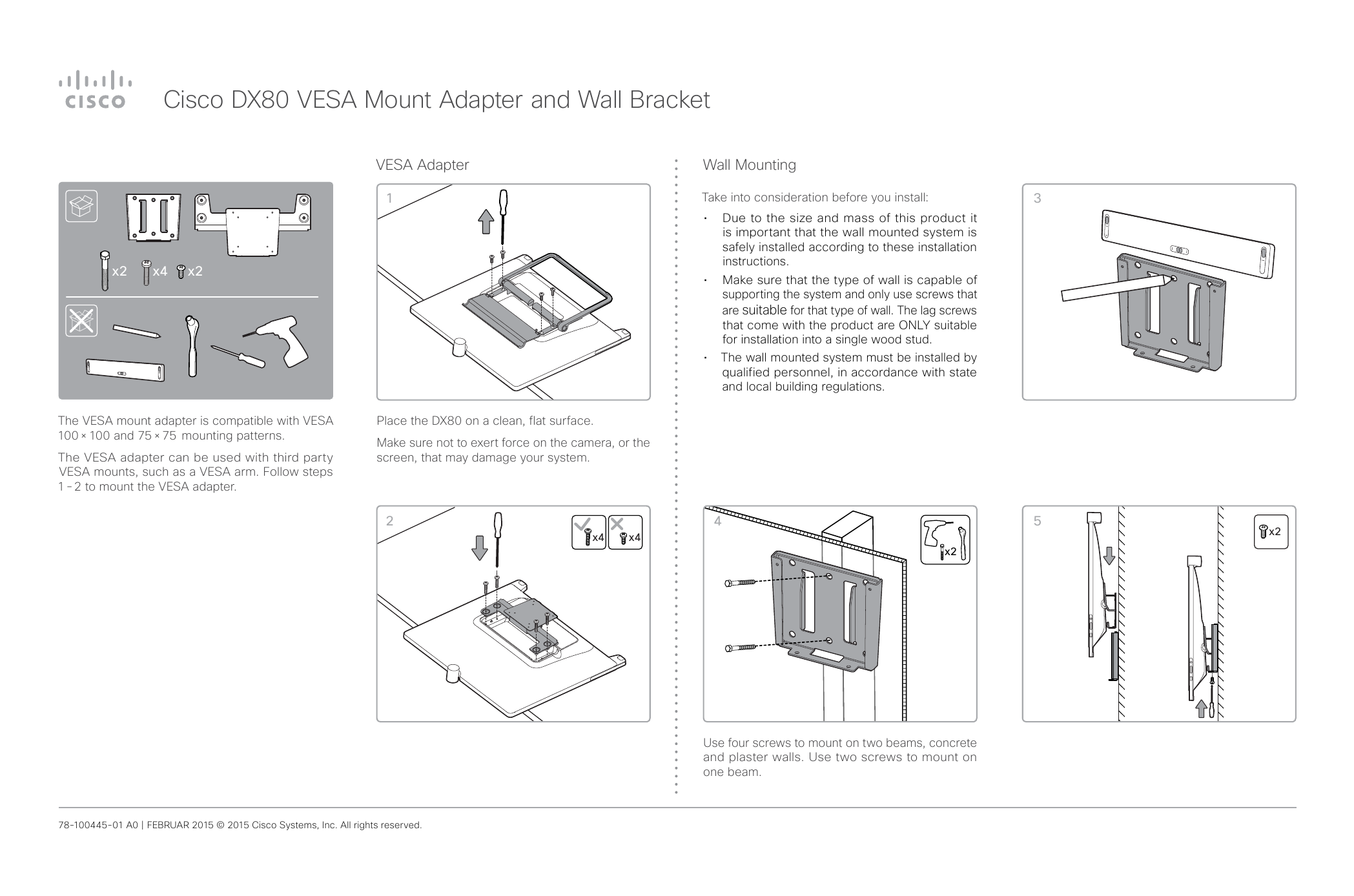 cisco dx80 vesa mount