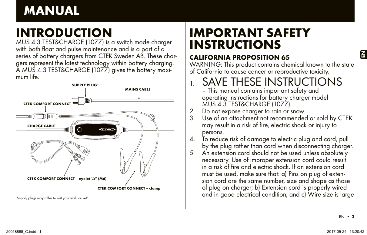 ctek mus 4.3 manual