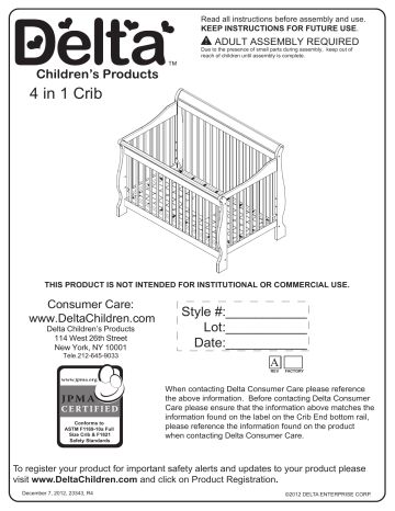 Delta 4 in store 1 crib assembly