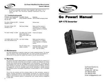 Go Power GP-175 manual | Manualzz