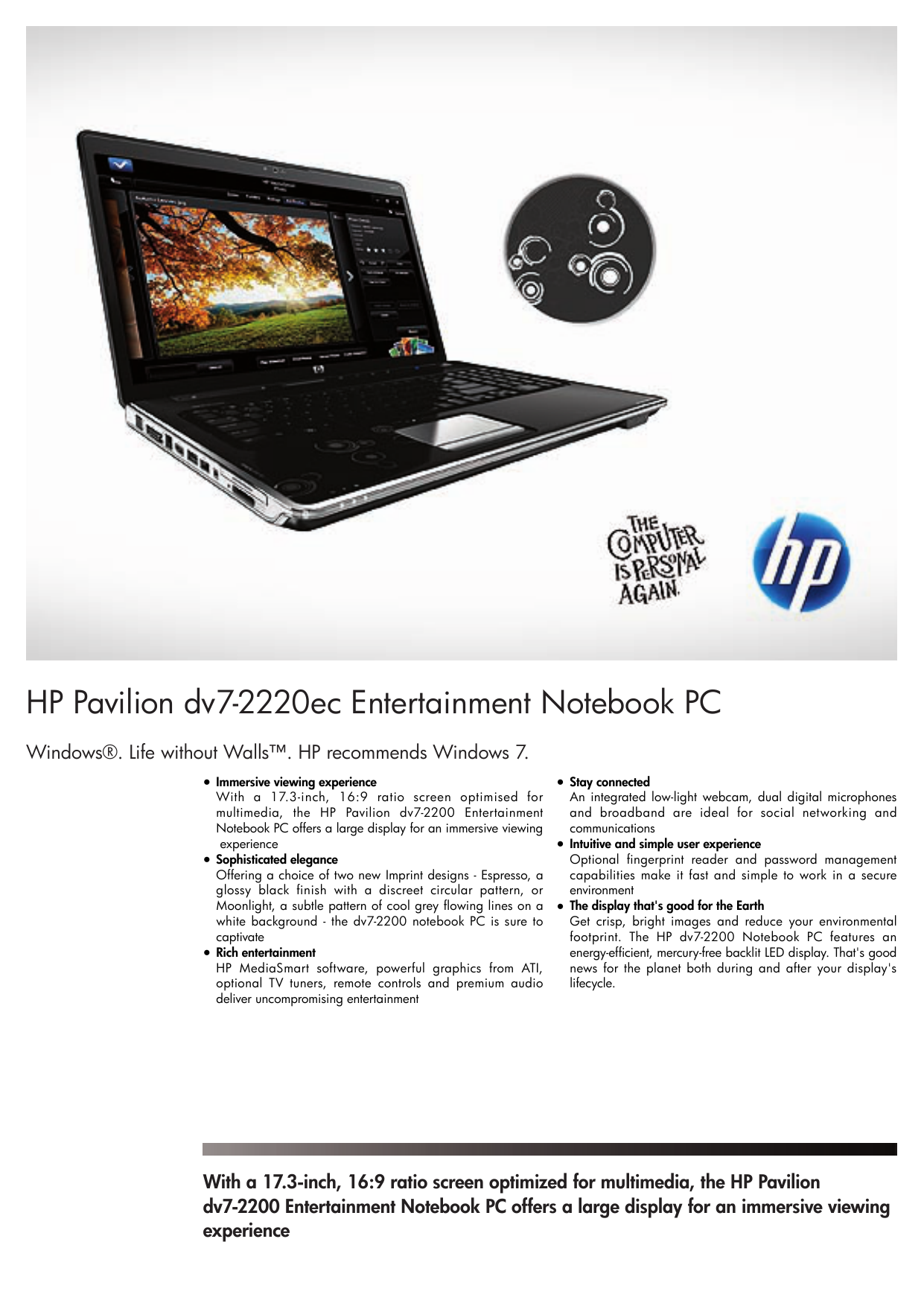 Psg Consumer 3c09 Hp Notebook Datasheet Manualzz