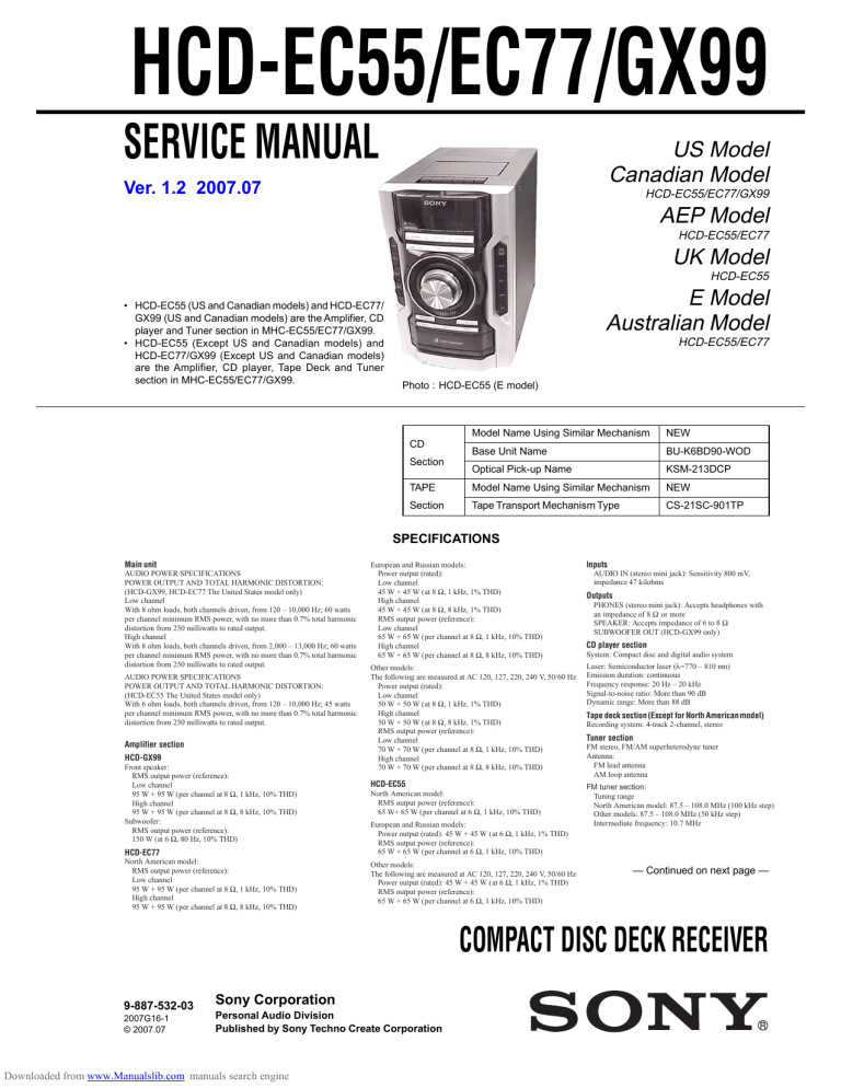 Hcd Ec55 Ec77 Gx99 Commentreparer Com Manualzz