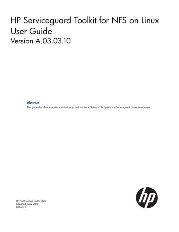 Hp Serviceguard Toolkit For Nfs On Linux User Guide Manualzz