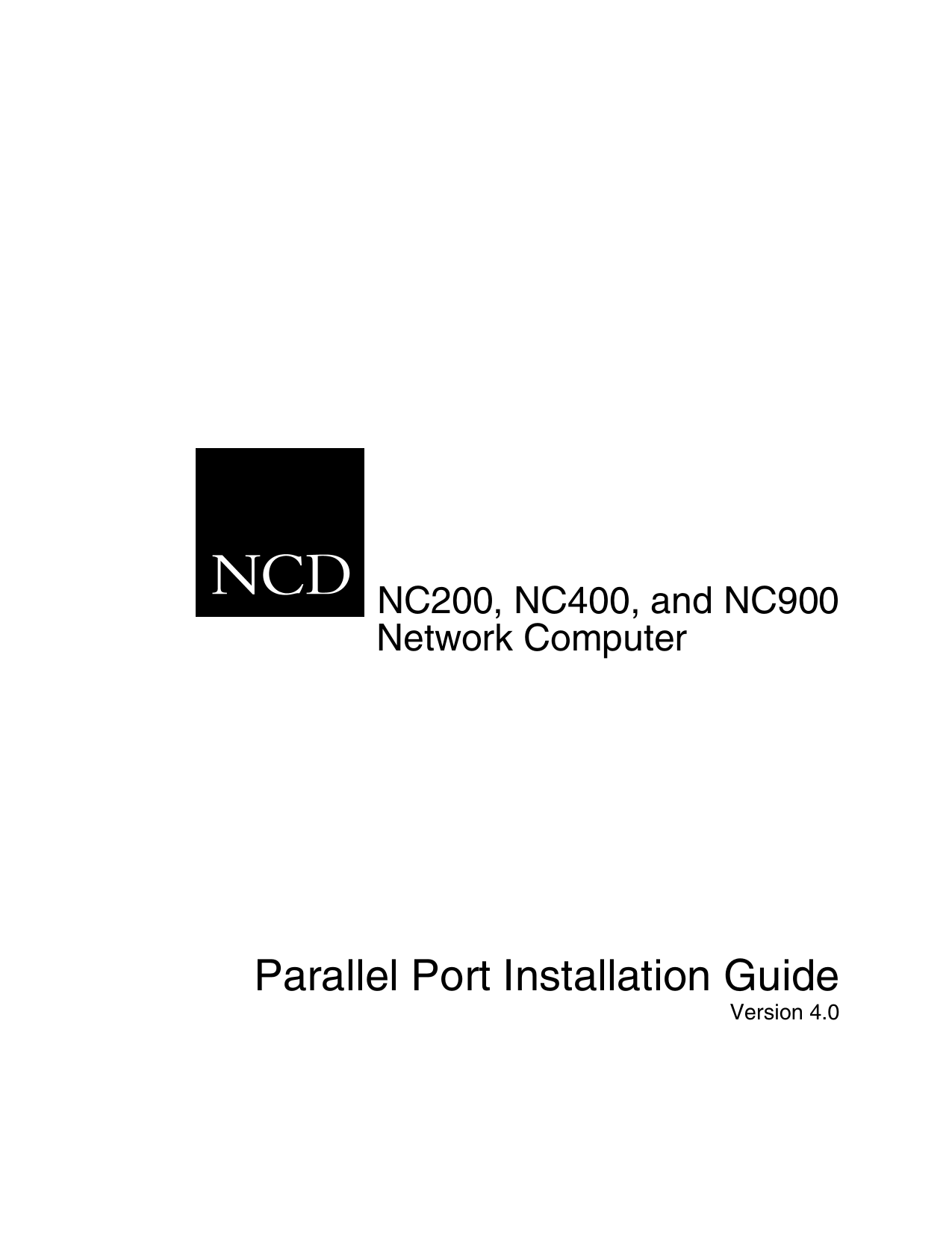 NCD Parallel Port Installation Guide Manualzz