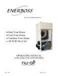 Nu-Air Enerboss EN400, EN500, EN700, AND EN900 Series Operating Manual