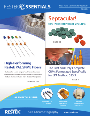 Restek Essentials 16 3 Manualzz