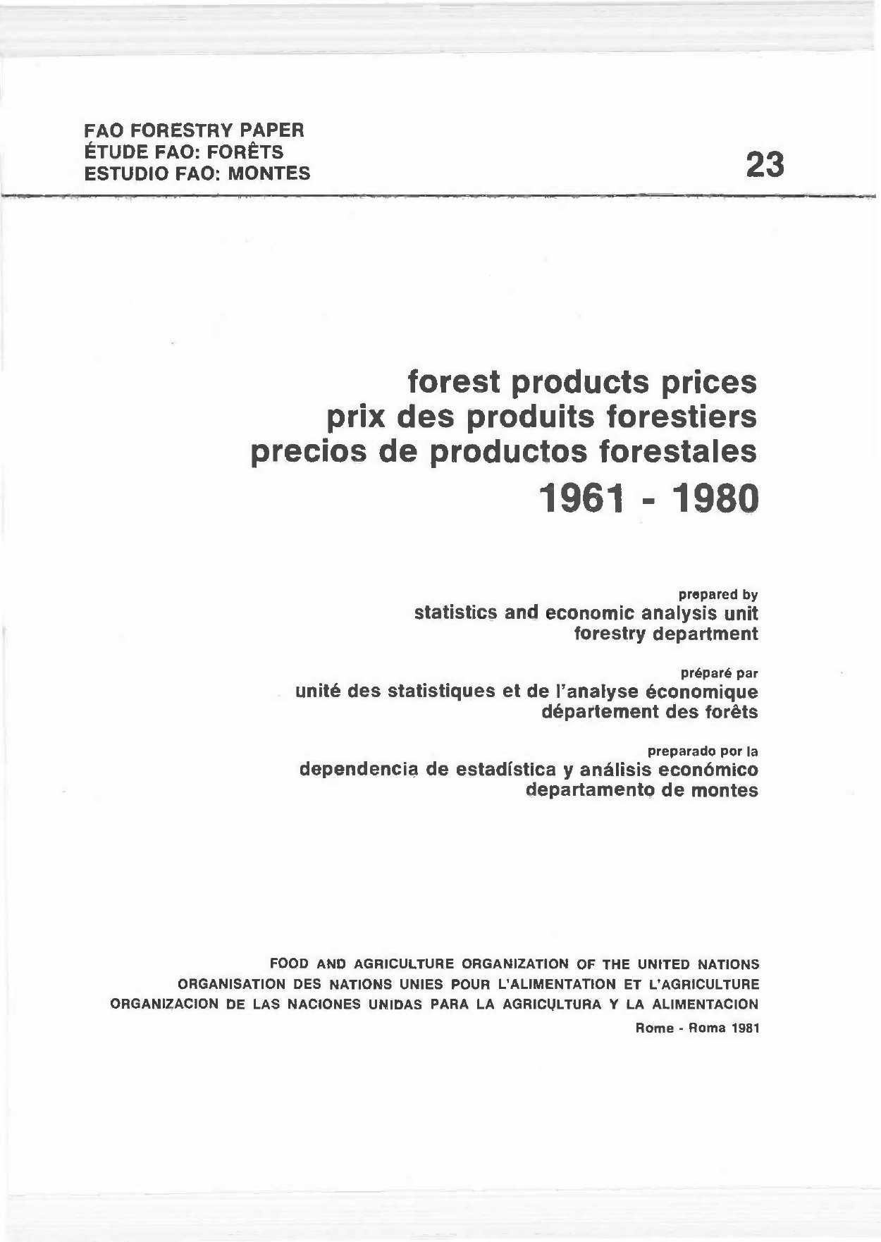 Forest Products Prices 1961 1980 Manualzz