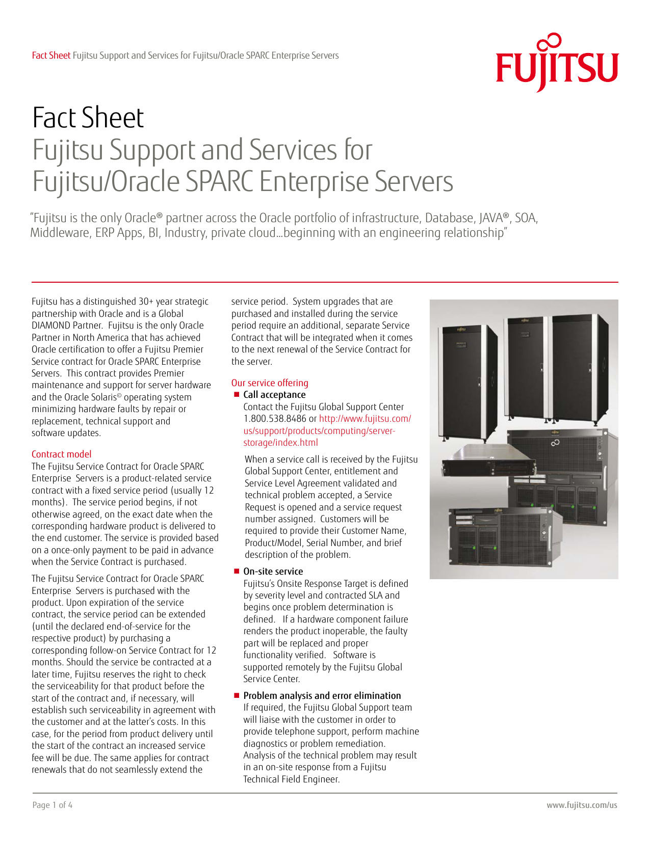 Fact Sheet Fujitsu Support And Services For Fujitsu Oracle Sparc Manualzz