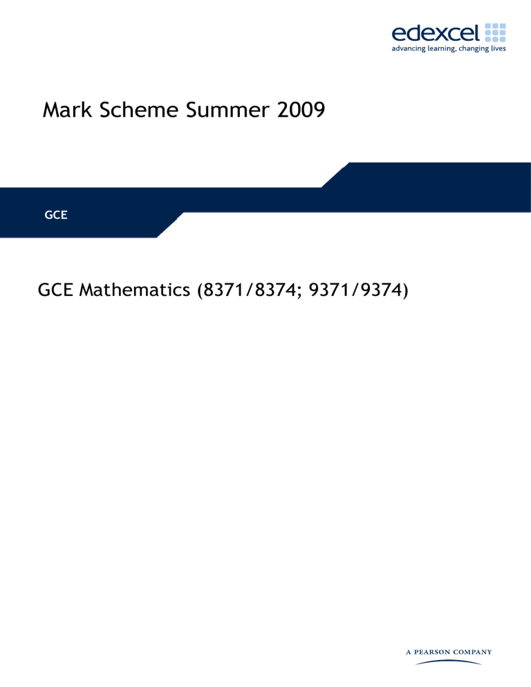 Mark Scheme Summer 09 Manualzz