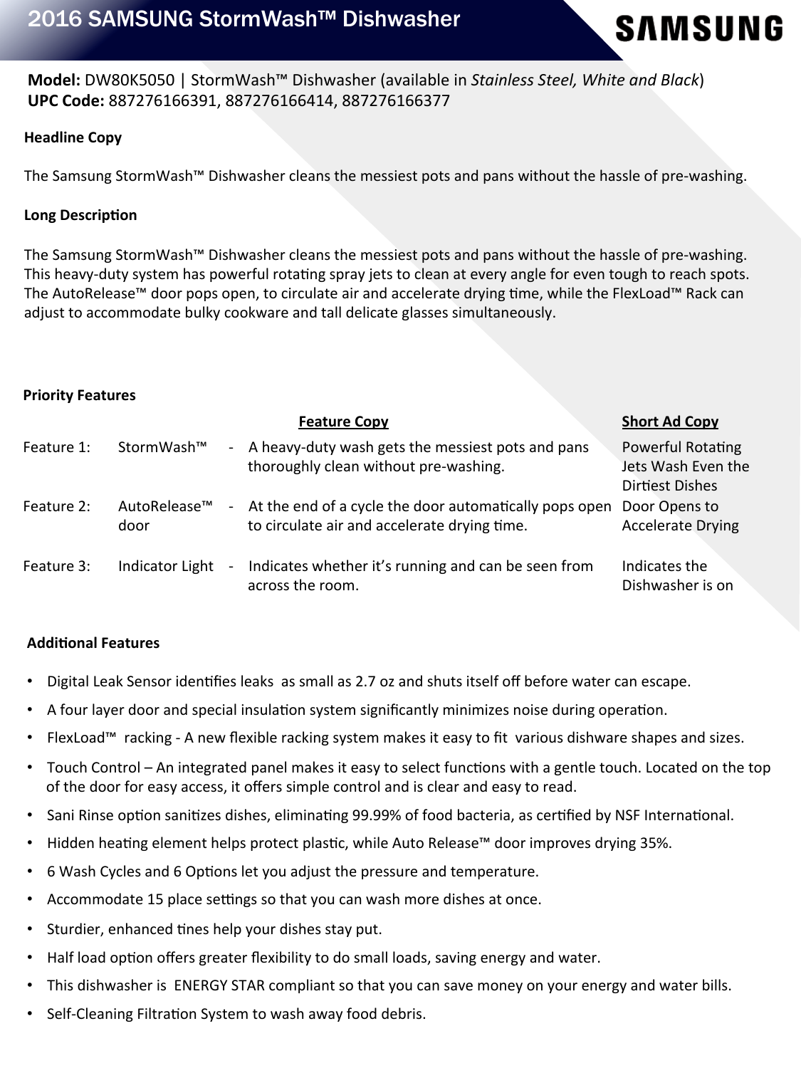 samsung dishwasher dw80k5050uw