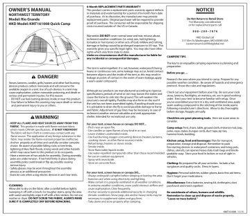 Northwest territory 2025 tent instructions