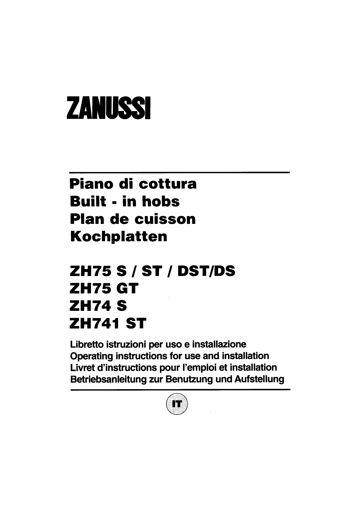Zanussi Zh74s User Manual Manualzz