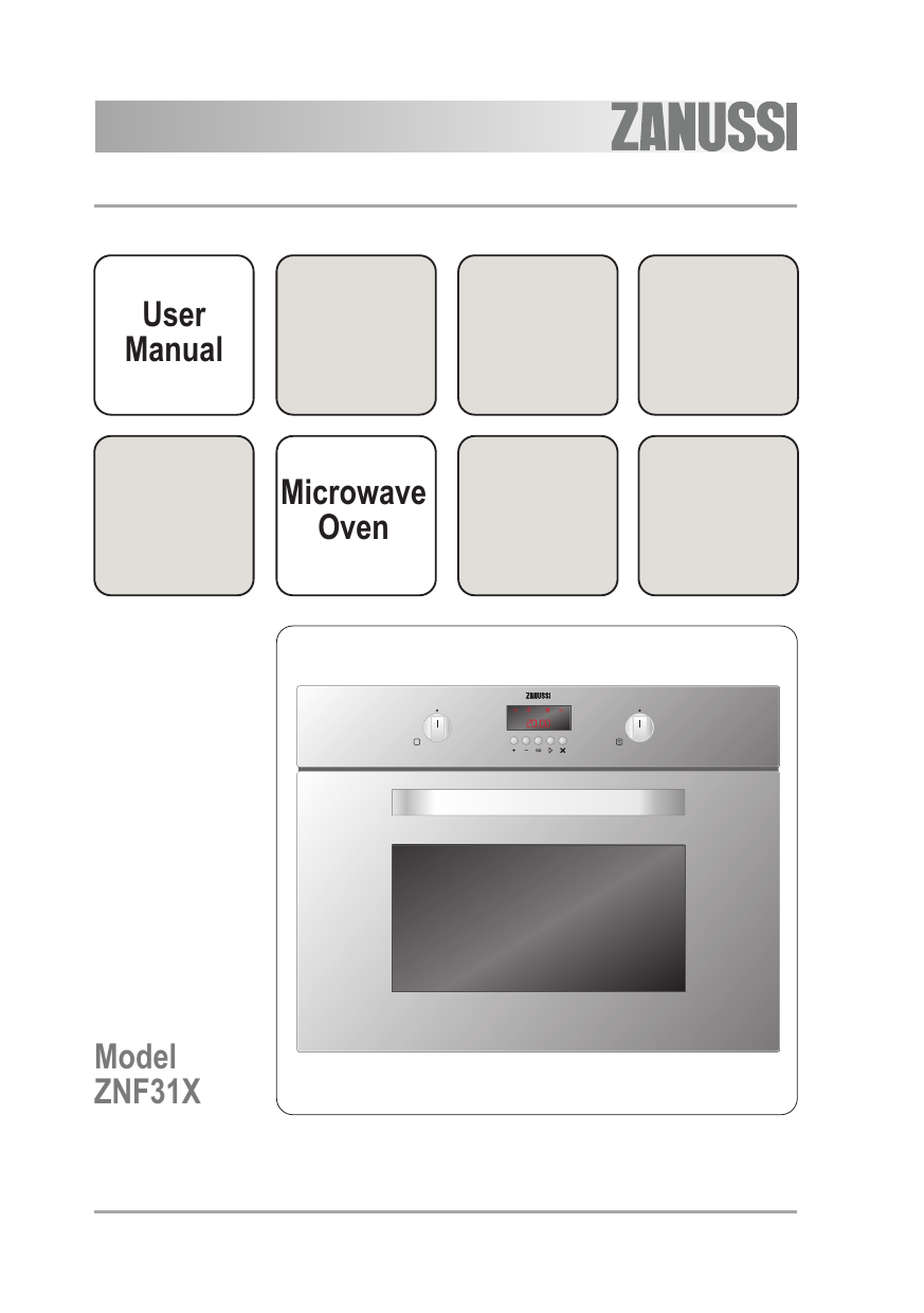 zanussi microwave combi oven symbols