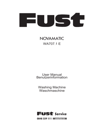 Novamatic WA707.1E User Manual | Manualzz