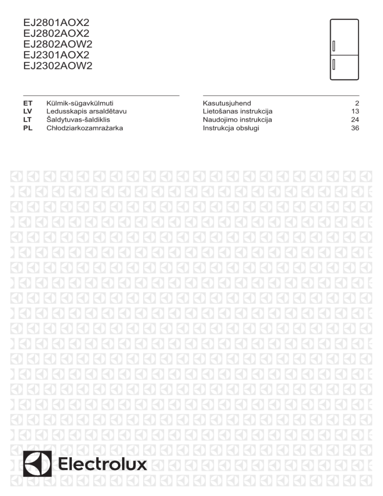 Electrolux Ej2801aox2 Ej2301aox2 User Manual Manualzz