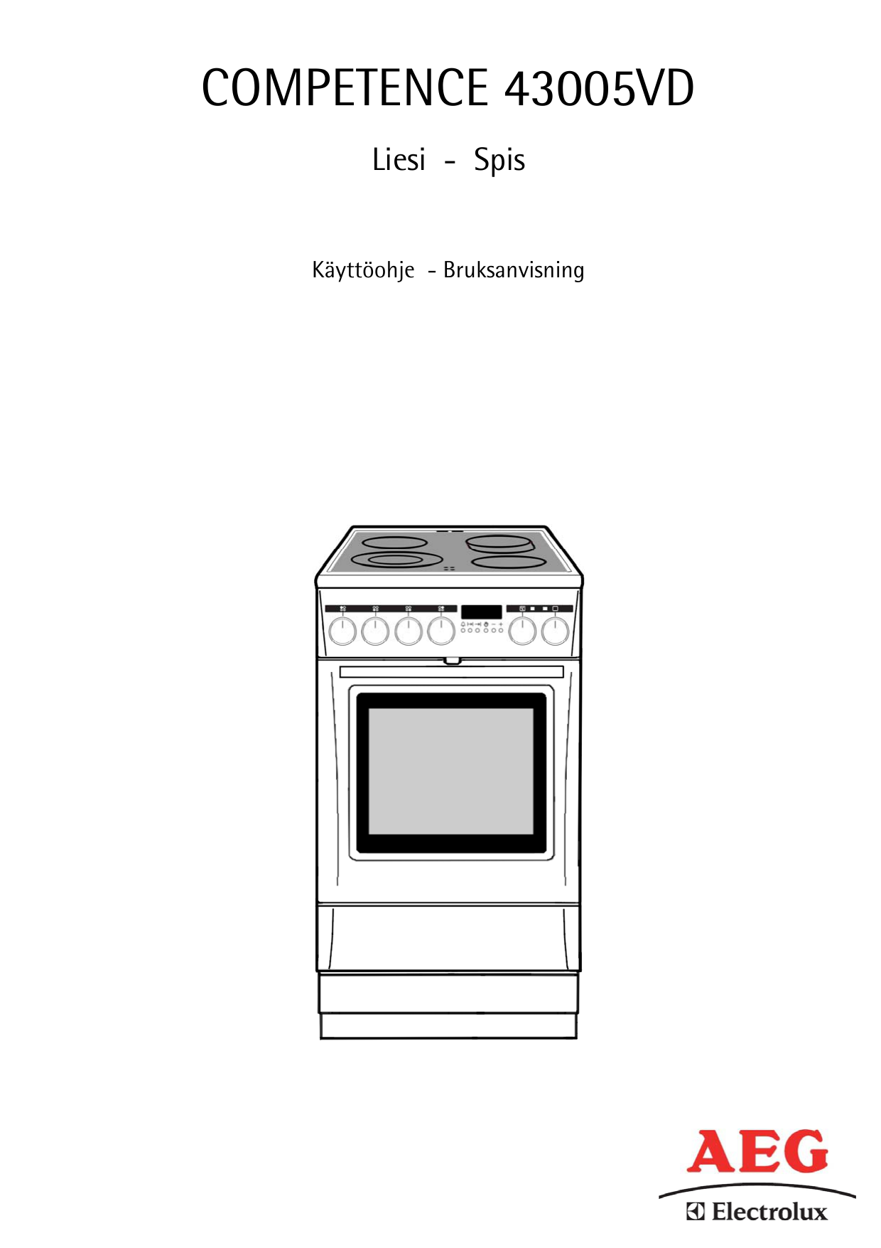 Aeg-Electrolux 43005VD-WN Ohjekirja | Manualzz