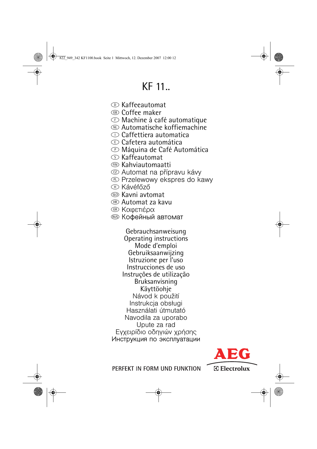 Aeg Electrolux Kf1100 Kf1150 User Manual Manualzz