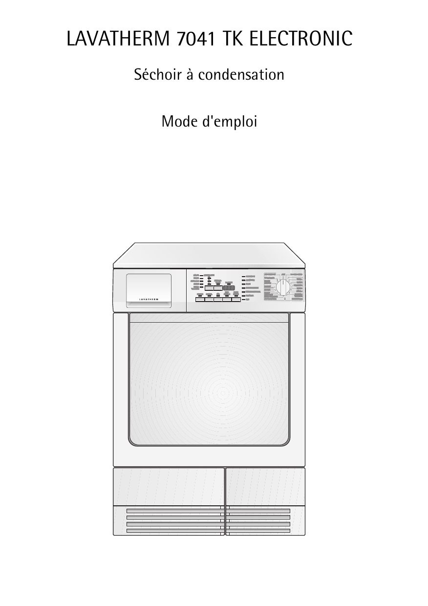 Machine A Laver Electrolux Intuition Mode D Emploi