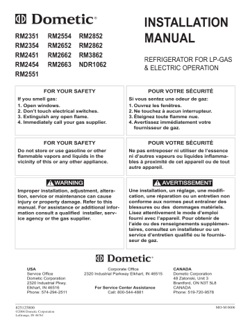 Dometic RM2454 User Manual | Manualzz