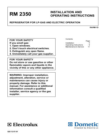 Dometic RM2350 User manual | Manualzz