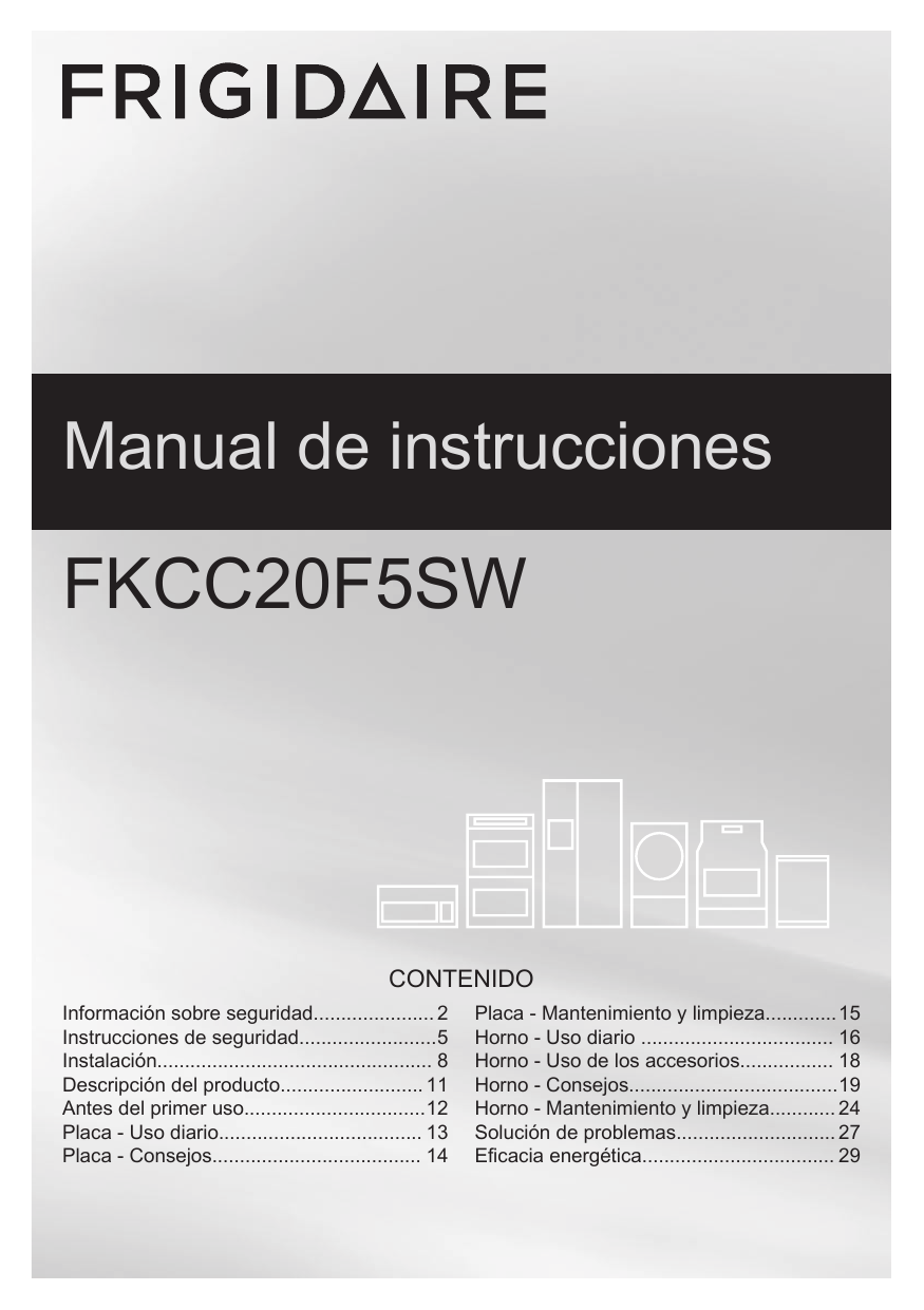 Frigidaire FKCC20F5SW Manual de usuario | Manualzz