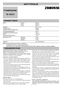 ZANUSSI T 1033 V инструкция по эксплуатации