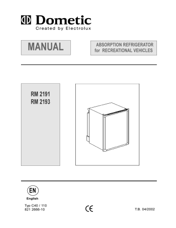 Dometic RM2193 User manual | Manualzz