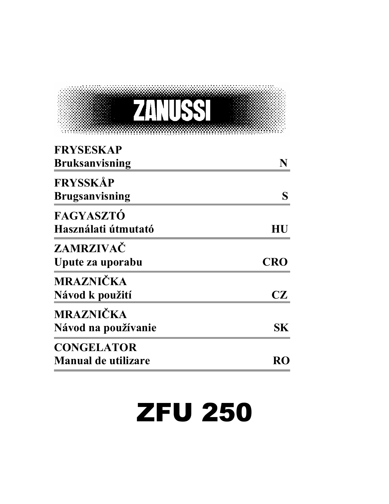 Zanussi Zfu25o Korisnicki Prirucnik Manualzz