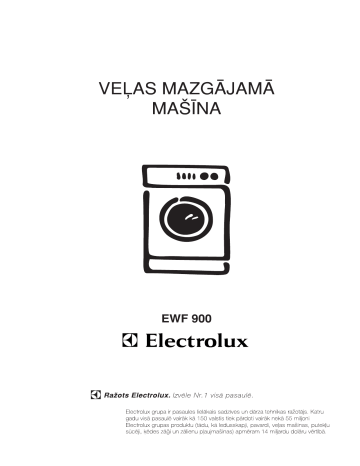 Electrolux EWF900 Lietotāja rokasgrāmata | Manualzz