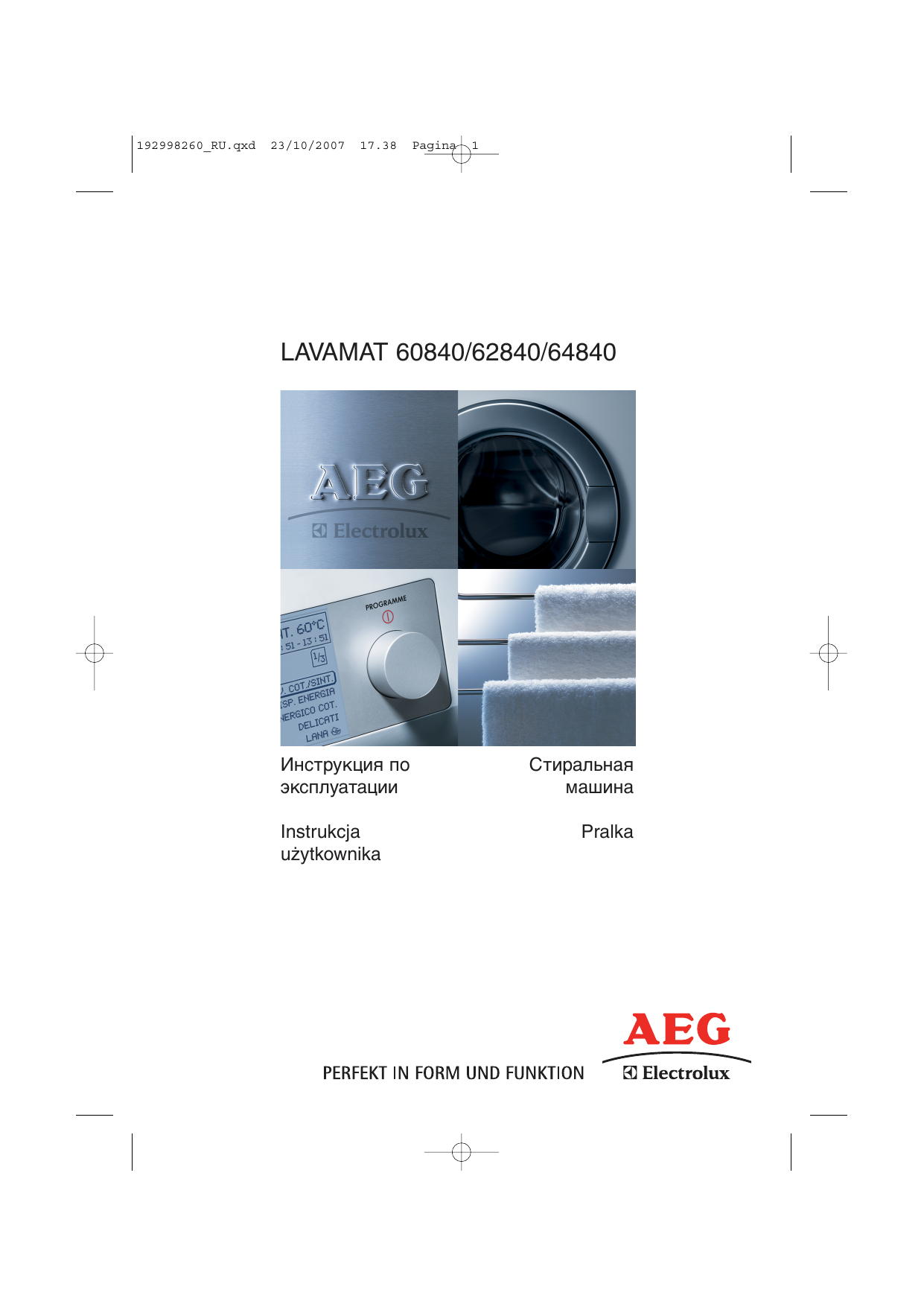 Aeg-Electrolux L64840 Instrukcja obsługi | Manualzz