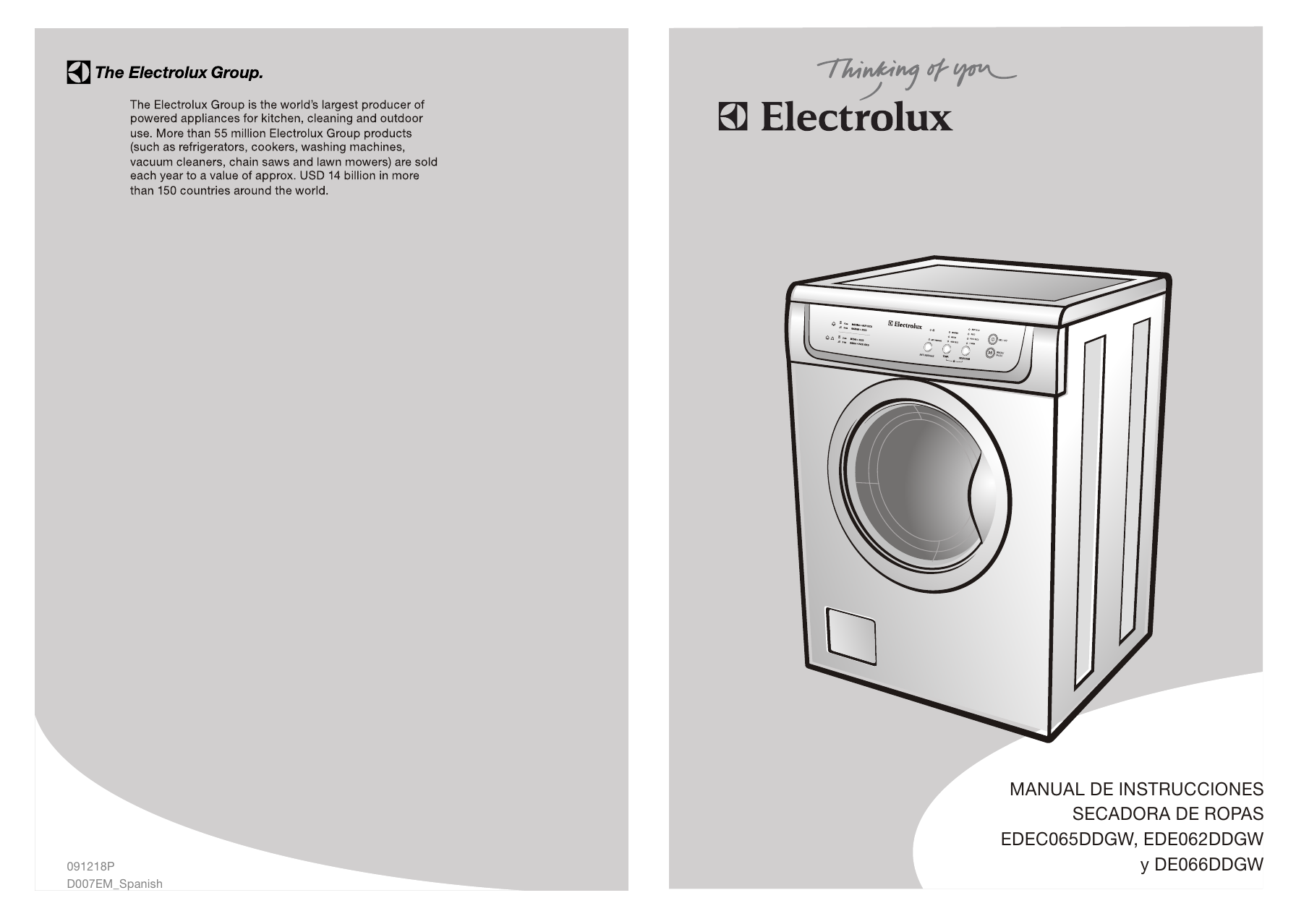 Electrolux EDEC065DDGW Manual de usuario | Manualzz
