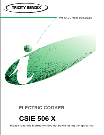 Tricity Bendix CSiE506X Instruction Booklet | Manualzz