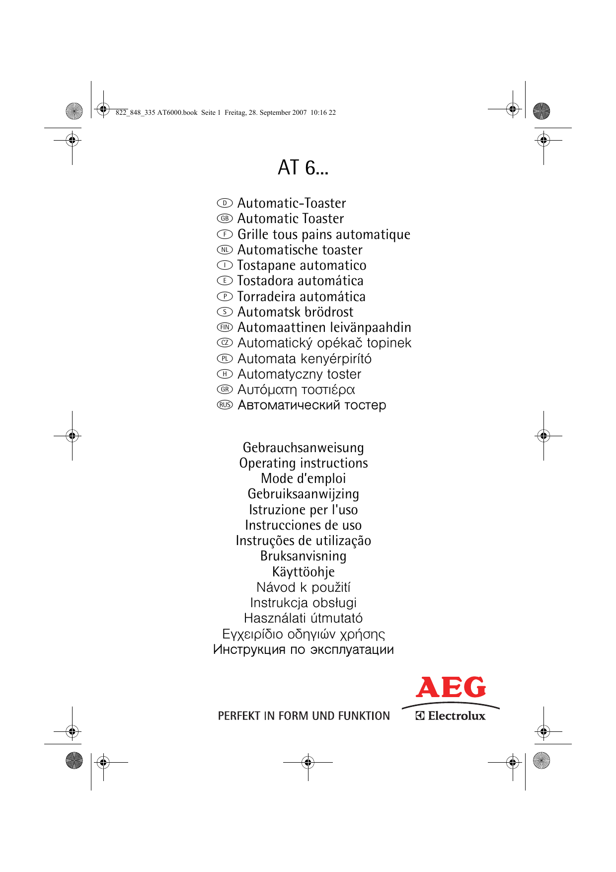 Aeg Electrolux At6000 User Manual Manualzz