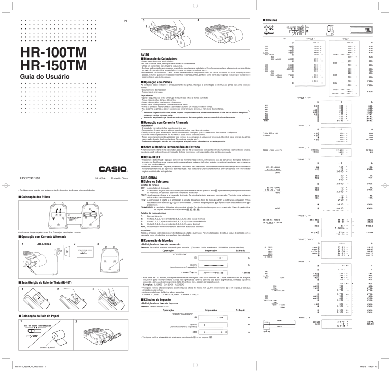 Casio HR100TM, HR150TM User guide Manualzz