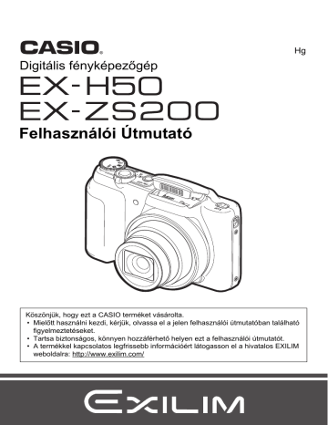 Casio EX-H50 EX-ZS200 Használati utasítás | Manualzz