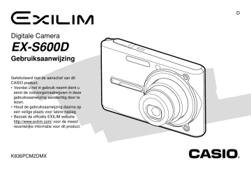Casio EX-S600D EX-S600 Handleiding | Manualzz