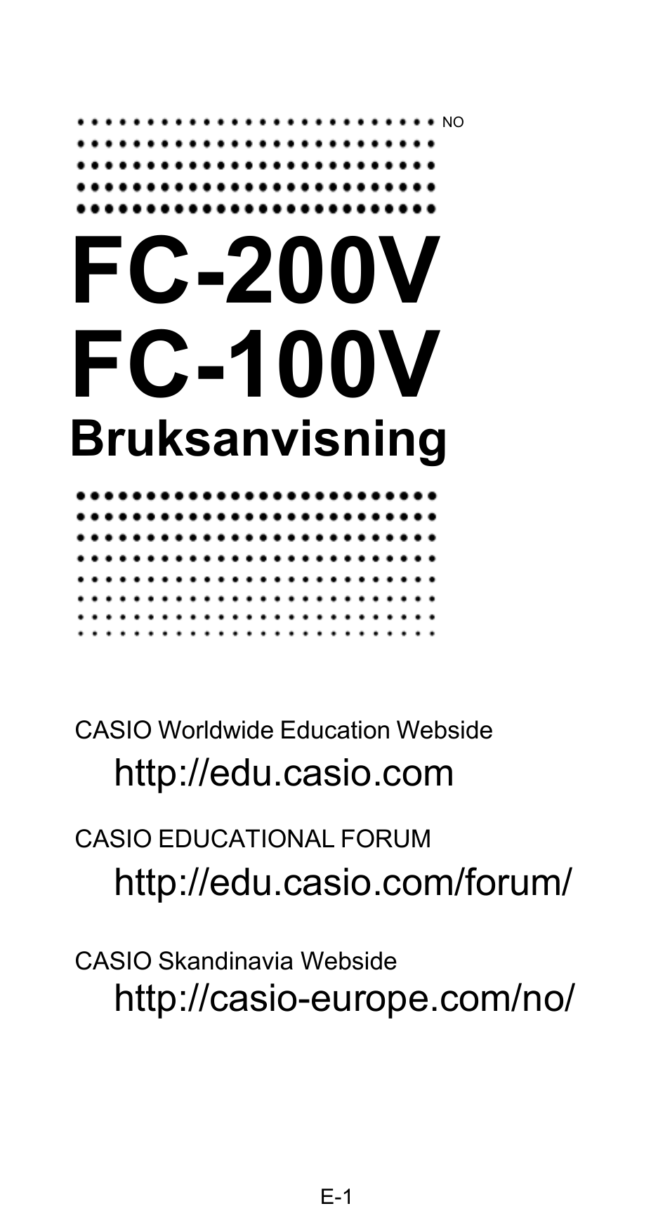 Casio FC-100V, FC-200V Bruksanvisning | Manualzz