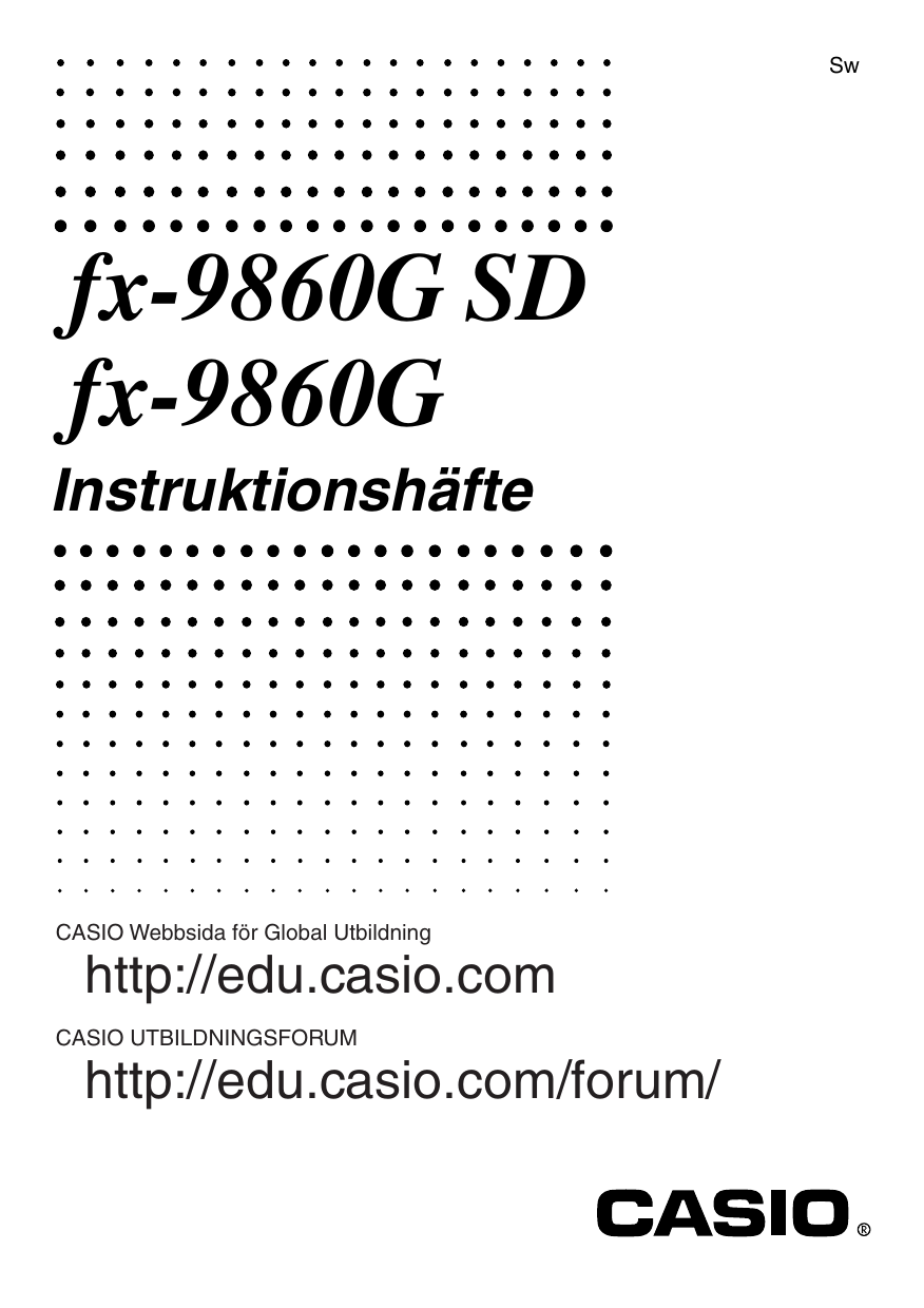 Casio fx-9860G, fx-9860G SD Instruktionshäfte  Manualzz