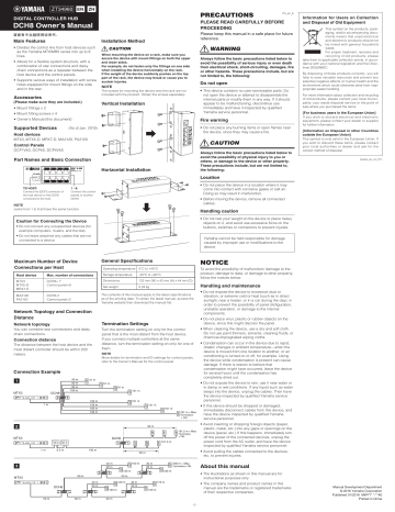 Yamaha DCH8 Owner's Manual | Manualzz