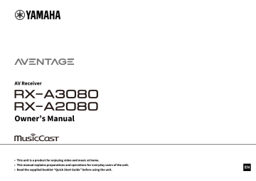Yamaha RX-A3080/RX-A2080 Owner’s Manual | Manualzz