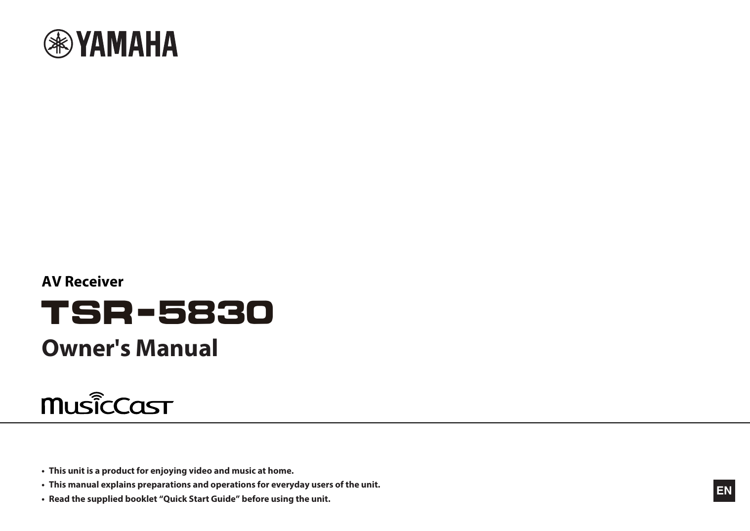 Yamaha TSR-5830 Owner's manual | Manualzz